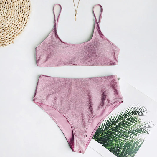 Maillot De Bain Paillette Rose