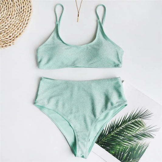 Maillot De Bain Vert A Paillette