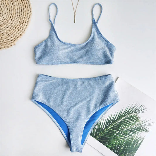Maillot De Bain Pailleté Bleu