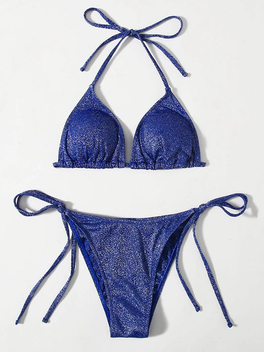 Maillot De Bain Bleu Marine Pailleté