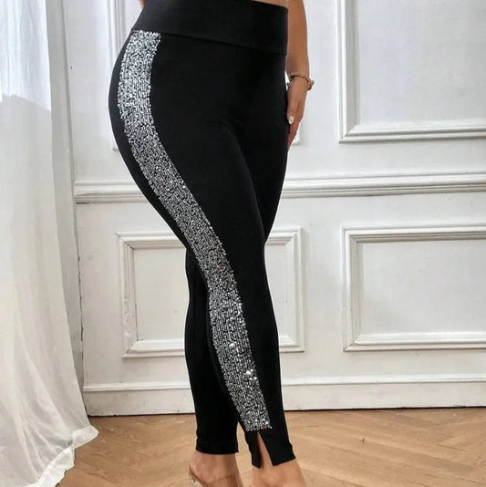 Pantalon Paillettes Noir
