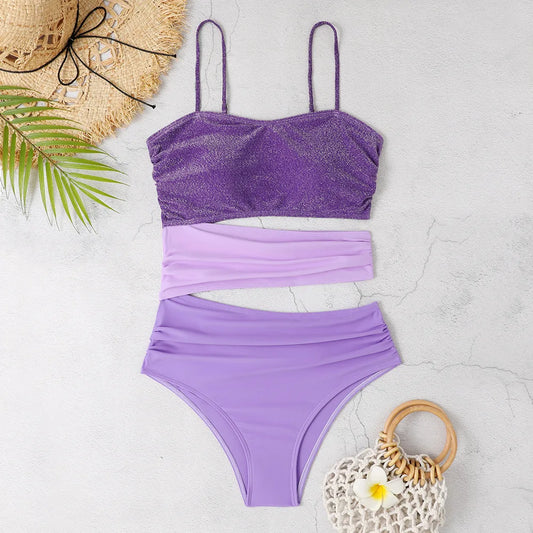 Maillot De Bain Pailleté Violet