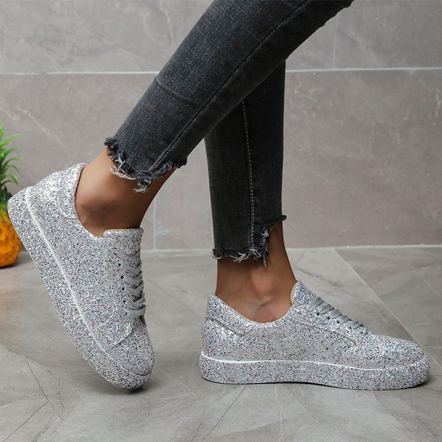 Basket Basse Femme Paillette