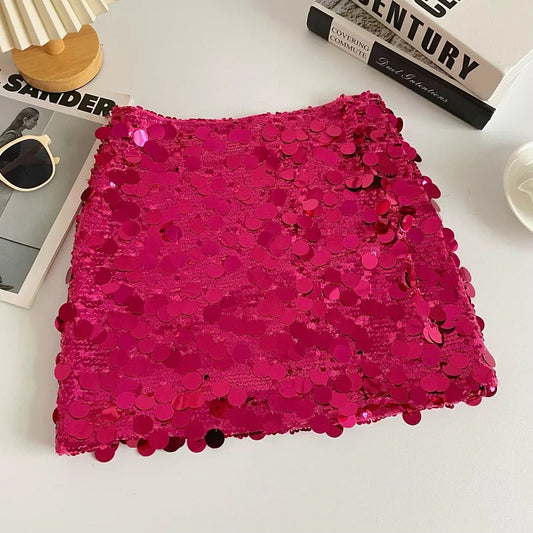 Jupe A Paillette Rose