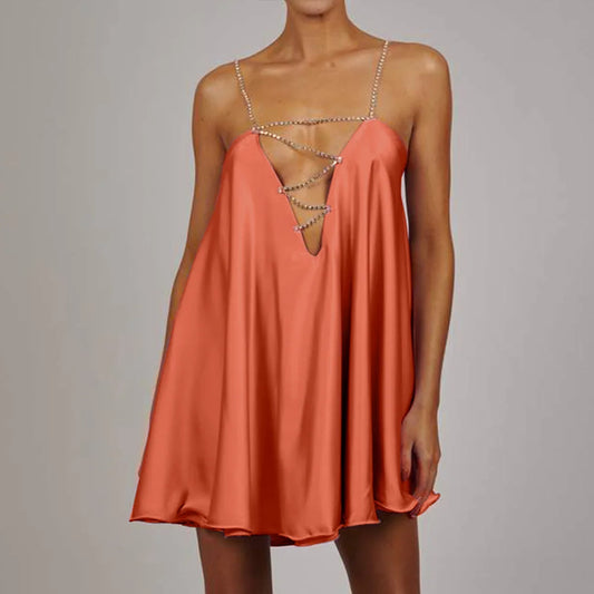 Robe Orange Pailleté