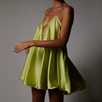 Robe de Soiree Verte Paillette