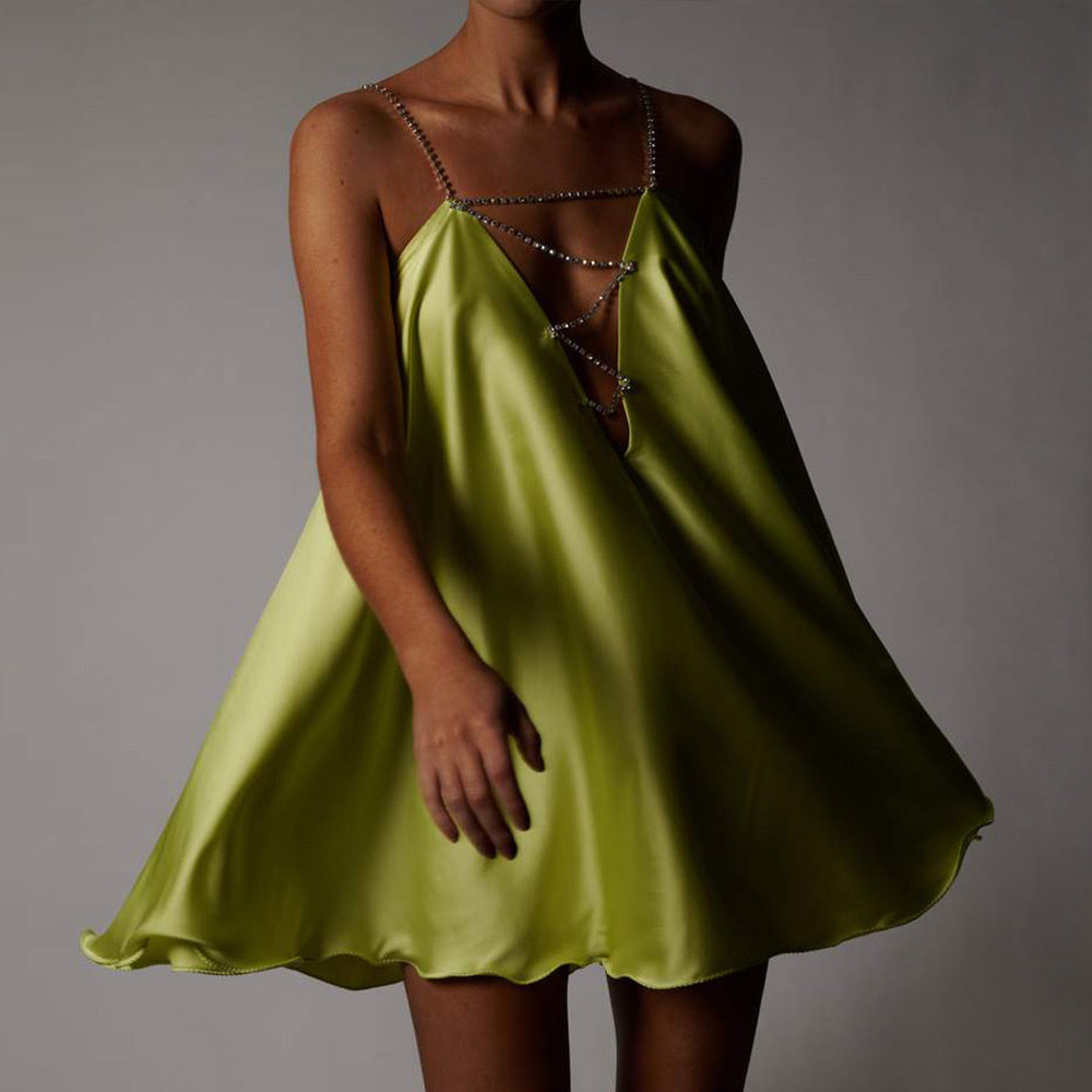 Robe de Soiree Verte Paillette
