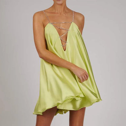 Robe de Soiree Verte Paillette