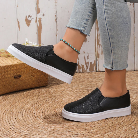 Basket Noire Paillette Femme