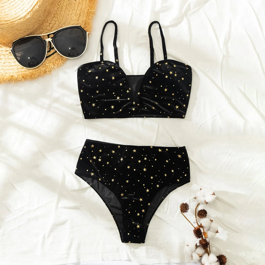 Maillot De Bain Paillette Taille Haute