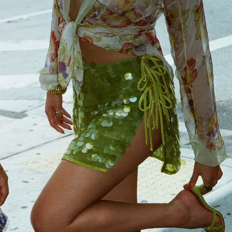 Jupe Pailletée Verte