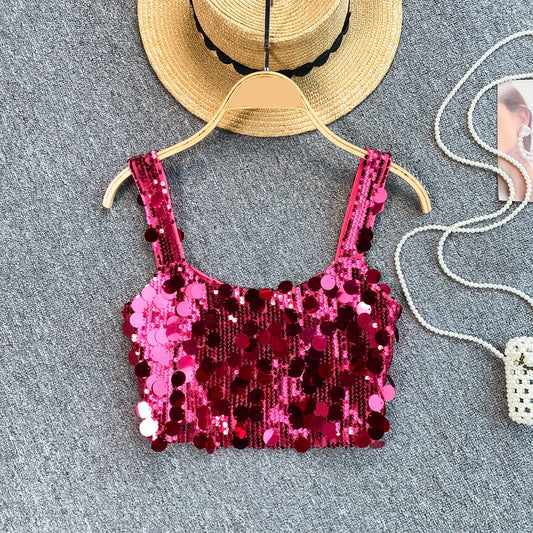 Haut Décolleté Femme Paillette