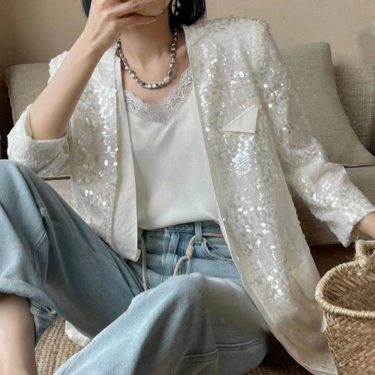 Veste Costume Paillettes Femme