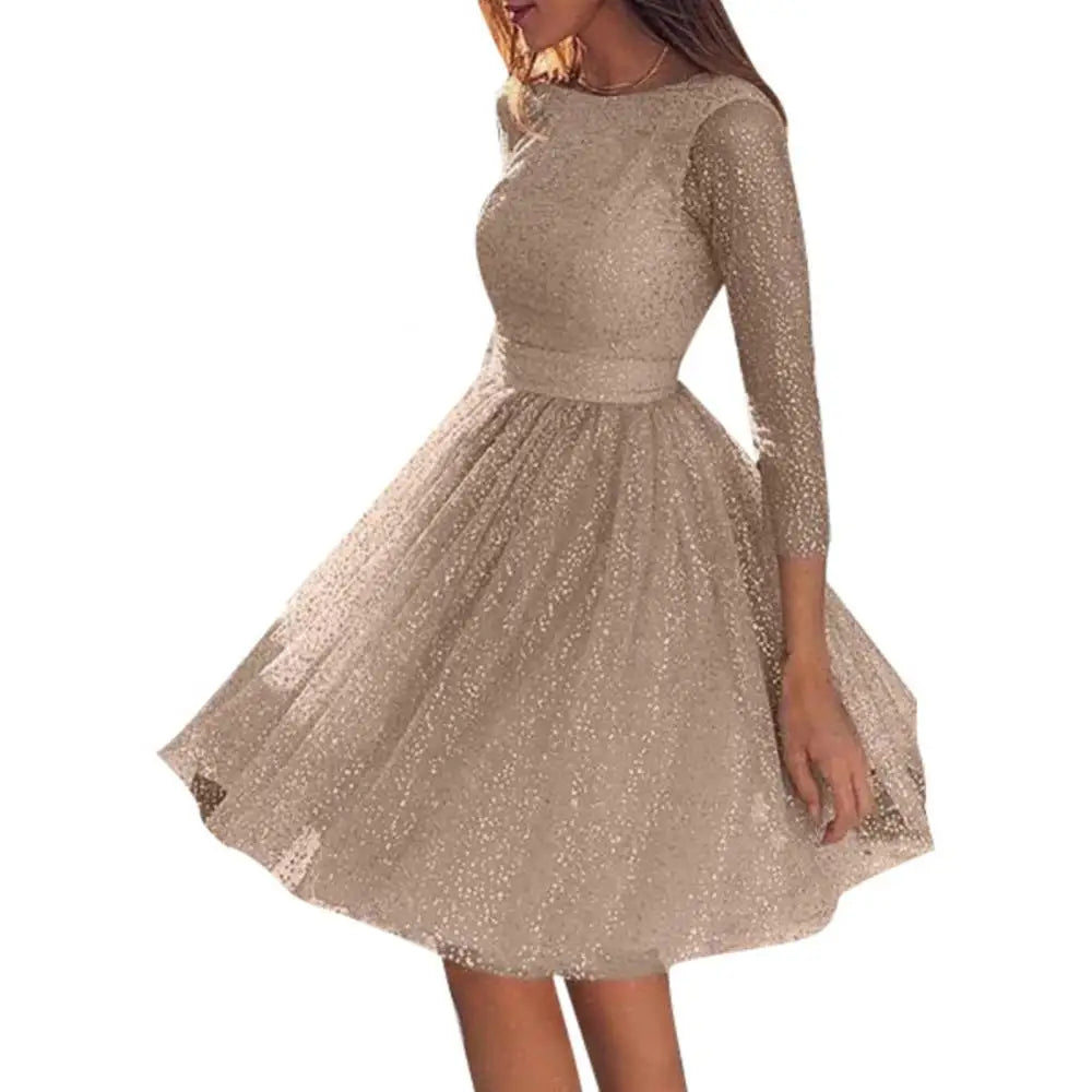 Robe Courte Manche Longue Paillettes