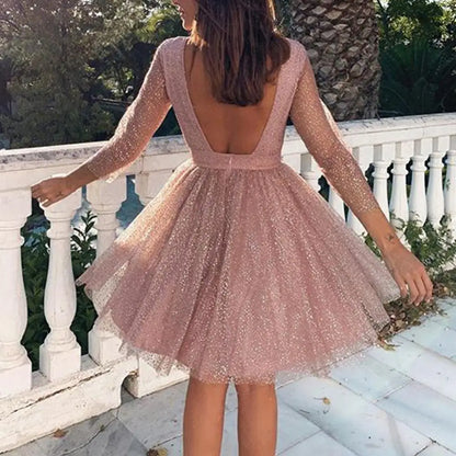 Robe à Volant Paillettes dos nu