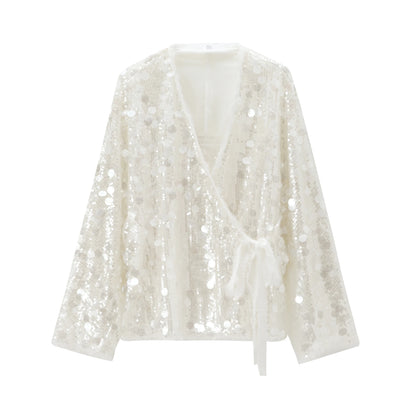 Veste Pour Femme Avec Strass Blanche