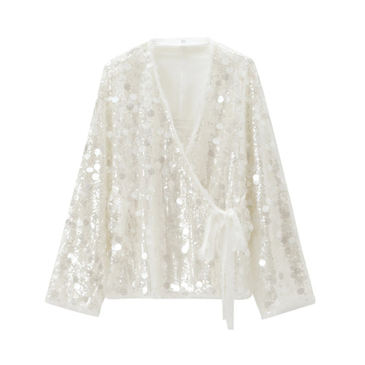 Veste Pour Femme Avec Strass Blanche