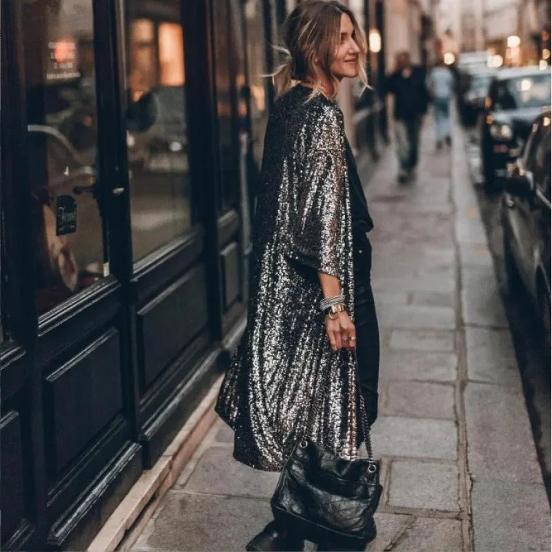 Veste Grise Strass Femme