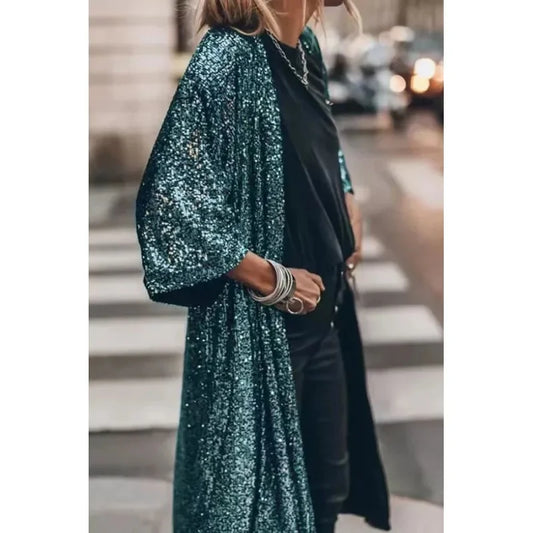 Veste Longue En Strass Femme