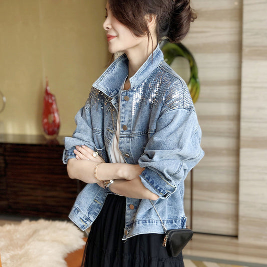 Veste Jean Femme Paillettes