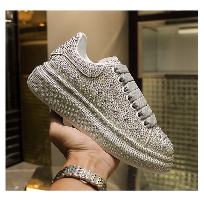 Basket Blanche Femme Paillettes - baskets