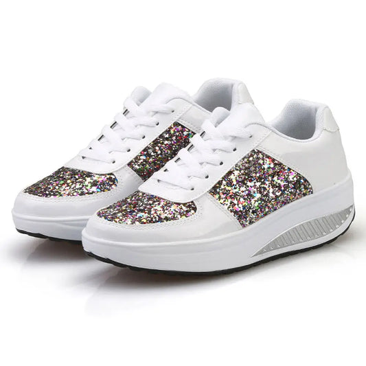 Basket Blanche Paillette Femme - baskets