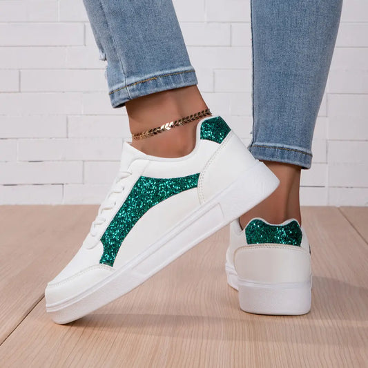 Basket Femme Bleu Marine Paillette - baskets