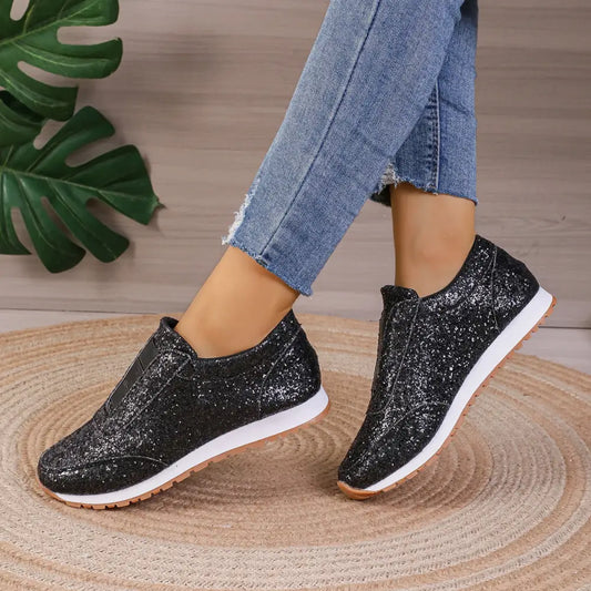 Basket Femme Noir Paillette - baskets