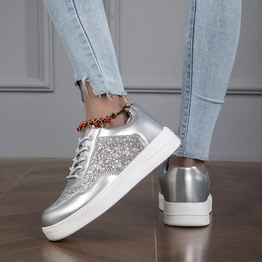 Basket Femme Paillette Argent - baskets