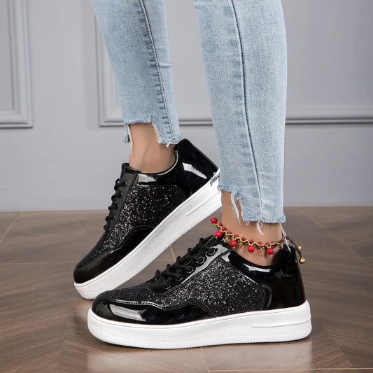 Basket Femme Paillette Noir - baskets
