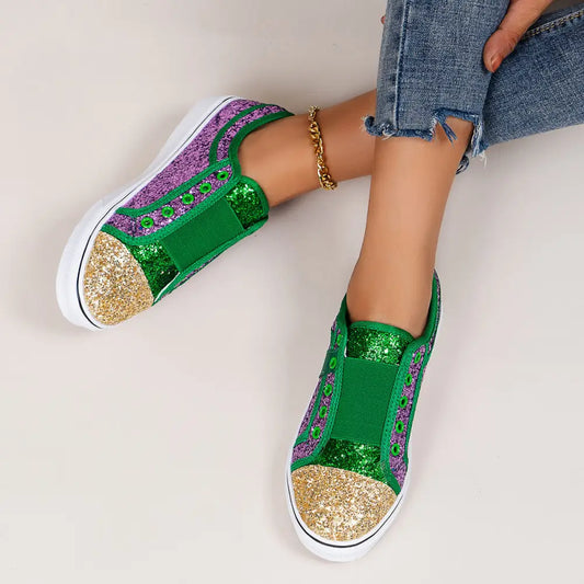 Basket Femme Verte Paillette - baskets