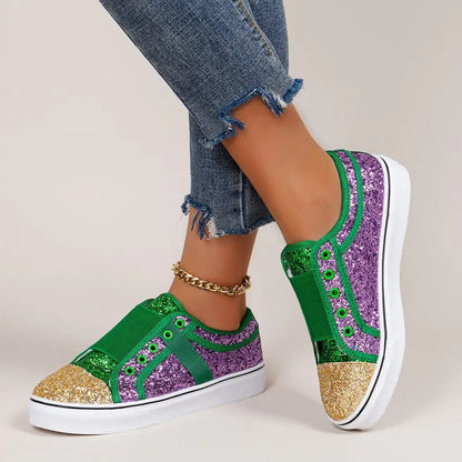 Basket Femme Verte Paillette - baskets