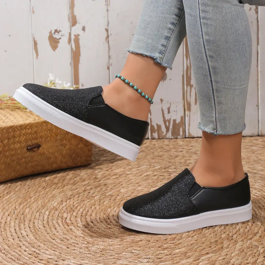 Basket Noire Paillette Femme - baskets