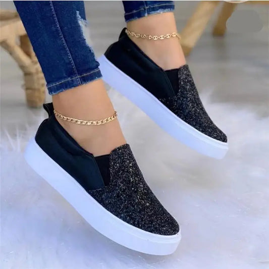 Baskets Noires Paillettes Femme - baskets
