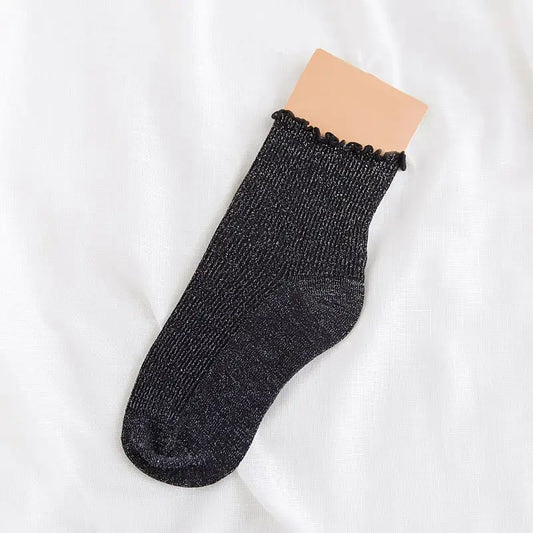 Chaussettes Noires Paillettes - chaussettes