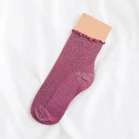 Chaussettes Rose Paillettes - chaussettes