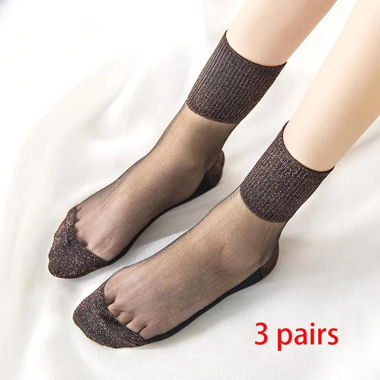 Chaussettes Résilles Paillettes (x3)