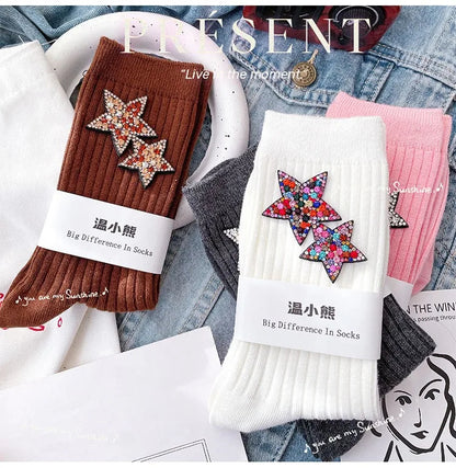 Chaussettes Roses A Paillettes Avec Des étoiles