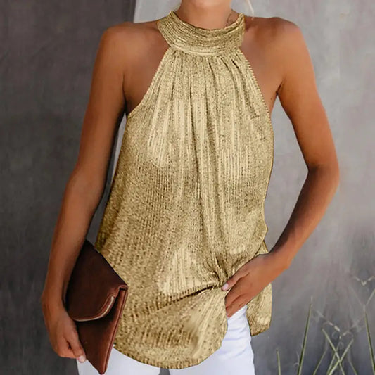 Haut Paillette Doré Femme - hauts