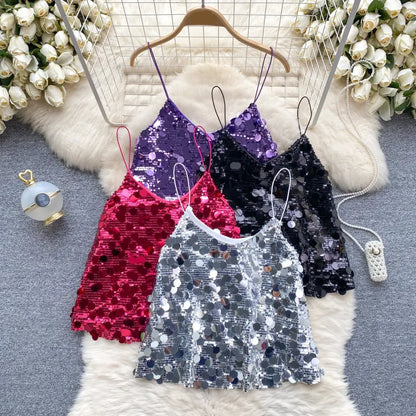 Haut Paillette Noir Femme - hauts