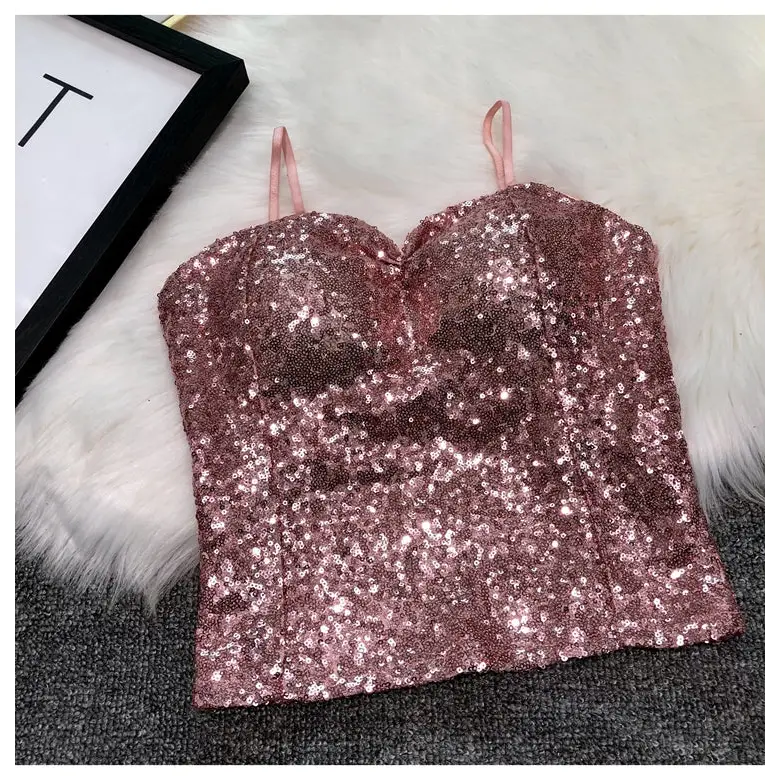 Haut Paillette Rose Femme - hauts