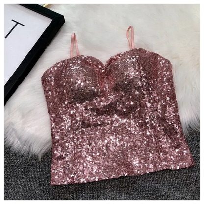 Haut Paillette Rose Femme - hauts