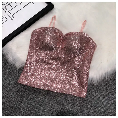 Haut Paillette Rose Femme - hauts