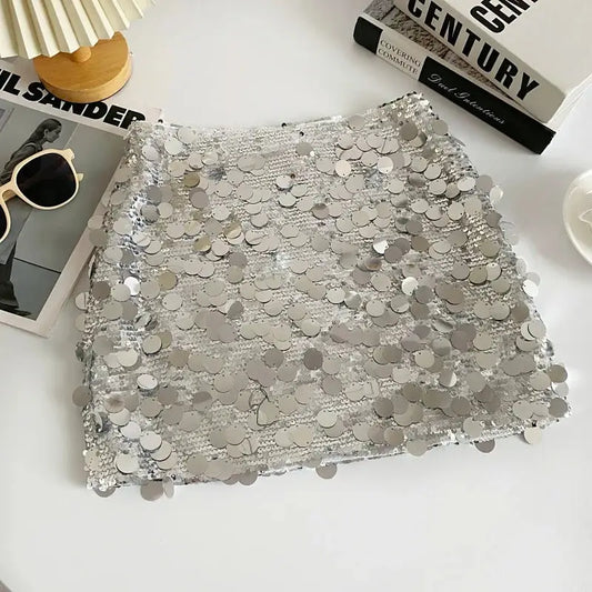 Jupe A Paillette Argente - jupes