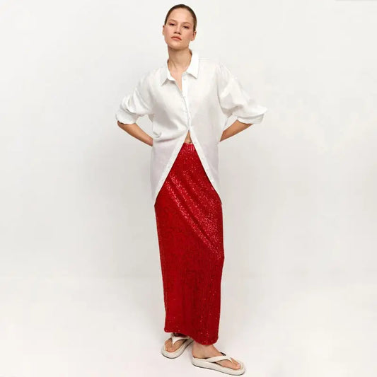 Jupe Rouge Paillette - jupes