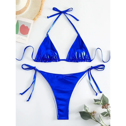 Maillot De Bain Bleu A Paillette - maillots de bain