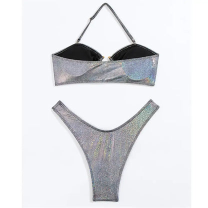 Maillot De Bain Gris Paillette - maillots de bain