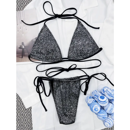 Maillot De Bain Noir Pailleté - maillots de bain