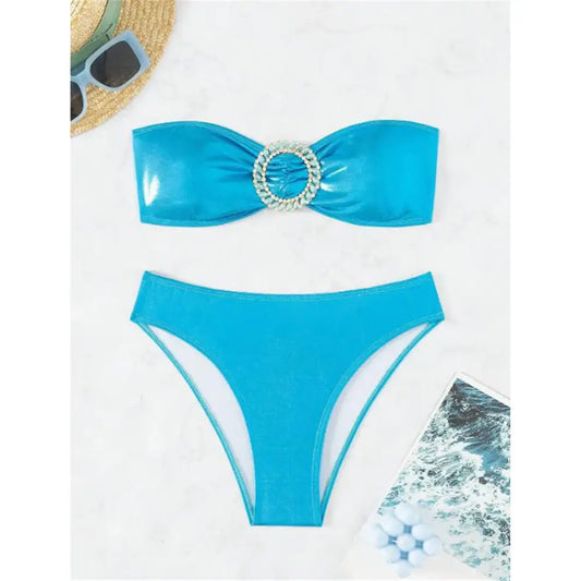 Maillot De Bain Paillette Bleu - maillots de bain