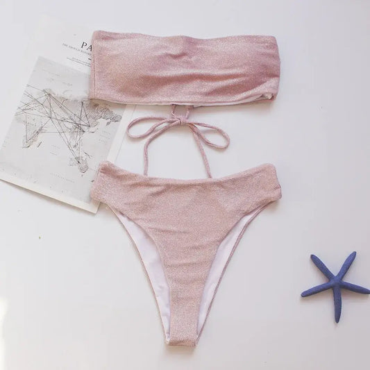 Maillot De Bain Rose Paillette - maillots de bain